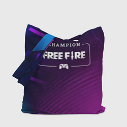 Сумка-шопер Free Fire Gaming Champion: рамка с лого и джойстик, цвет: 3D-принт