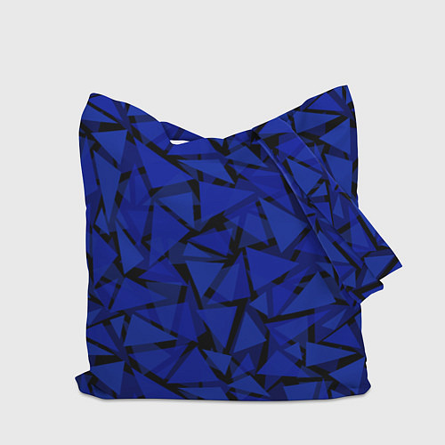 Сумка-шоппер Синие треугольники-геометрический узор / 3D-принт – фото 2