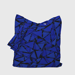 Сумка-шопер Синие треугольники-геометрический узор, цвет: 3D-принт