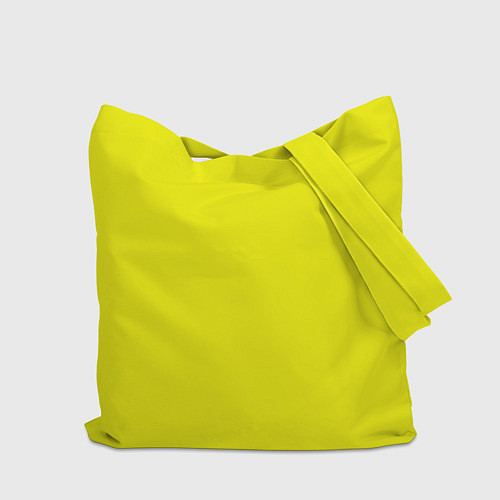 Сумка-шоппер Однотонный неоновый лимонный желтый тон / 3D-принт – фото 2
