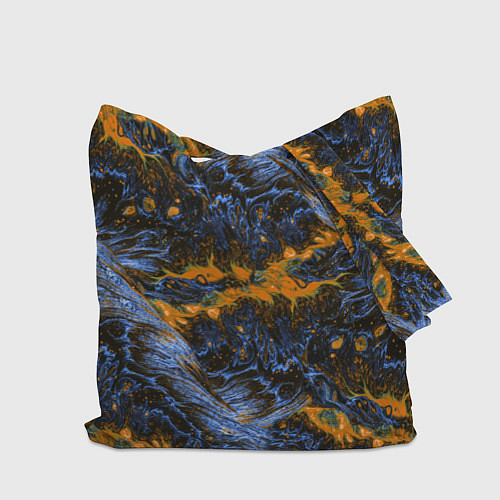 Сумка-шоппер Оранжево-Синяя Вулканическая Лава / 3D-принт – фото 2