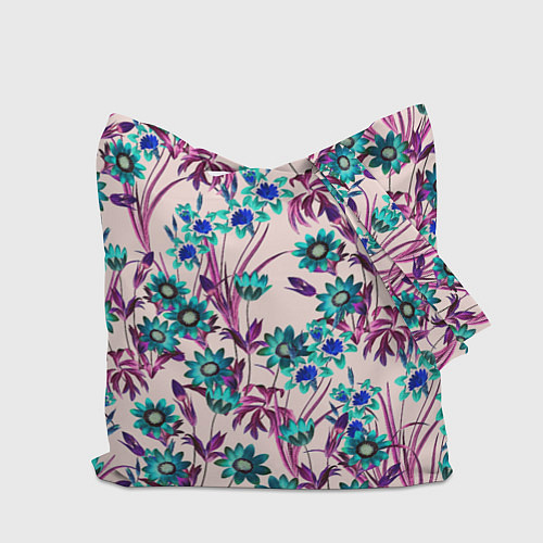 Сумка-шоппер Цветы Летние Фиолетовые Рудбеки / 3D-принт – фото 2