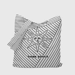 Сумка-шоппер Символ Dark Souls на светлом фоне с полосами