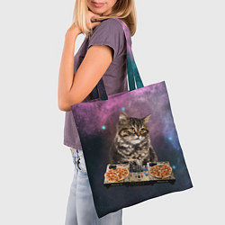 Сумка-шопер Космический котёнок диджей Space DJ Cat, цвет: 3D-принт — фото 2