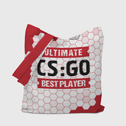 Сумка-шопер CS:GO: красные таблички Best Player и Ultimate, цвет: 3D-принт