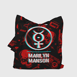 Сумка-шопер Marilyn Manson Rock Glitch, цвет: 3D-принт
