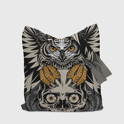 Сумка-шоппер Сова с черепом Owl with Skull / 3D-принт – фото 2