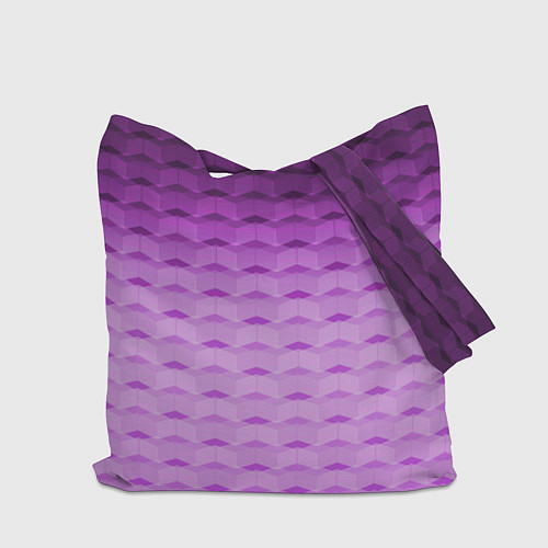 Сумка-шоппер Фиолетово-розовый геометрический узор Градиент / 3D-принт – фото 2