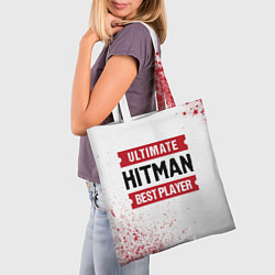 Сумка-шопер Hitman: красные таблички Best Player и Ultimate, цвет: 3D-принт — фото 2
