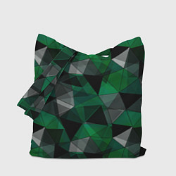 Сумка-шоппер Зеленый, серый и черный геометрический