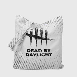 Сумка-шоппер Dead by Daylight с потертостями на светлом фоне