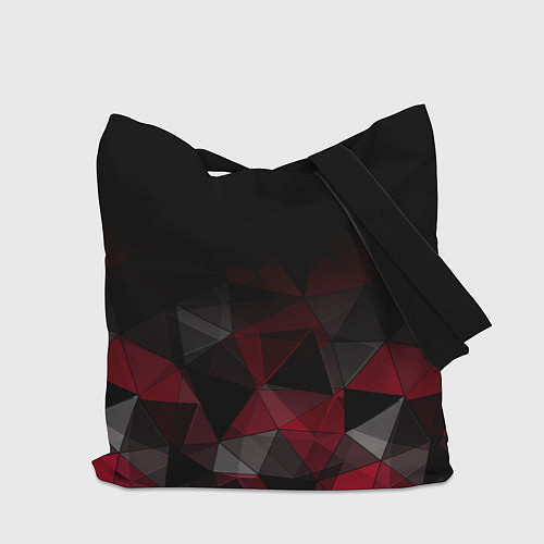 Сумка-шоппер Черно-красный геометрический / 3D-принт – фото 2
