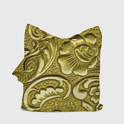 Сумка-шопер Золотой орнамент - чеканка, цвет: 3D-принт