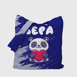 Сумка-шоппер Вера панда с сердечком