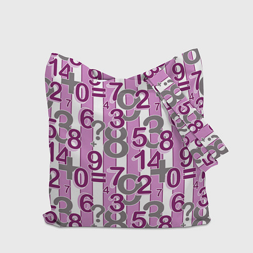 Сумка-шоппер Бело-розовый узор Арифметика / 3D-принт – фото 2