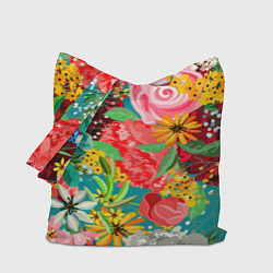 Сумка-шопер Multicolour of flowers, цвет: 3D-принт
