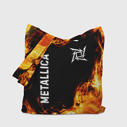 Сумка-шопер Metallica и пылающий огонь, цвет: 3D-принт