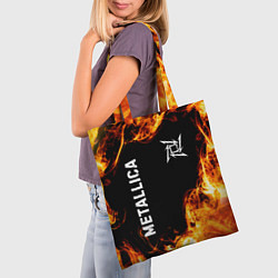 Сумка-шопер Metallica и пылающий огонь, цвет: 3D-принт — фото 2