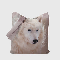 Сумка-шопер Белый зимний волк, цвет: 3D-принт