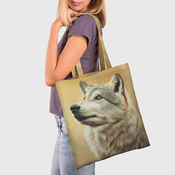 Сумка-шопер Спокойный волк, цвет: 3D-принт — фото 2