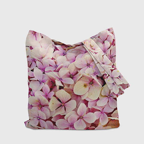 Сумка-шоппер Розовые цветы яркой поляной / 3D-принт – фото 2
