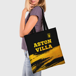 Сумка-шопер Aston Villa - gold gradient: символ сверху, цвет: 3D-принт — фото 2