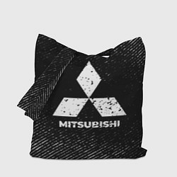 Сумка-шоппер Mitsubishi с потертостями на темном фоне