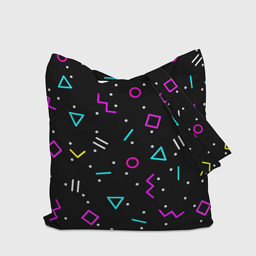 Сумка-шоппер Colored neon geometric shapes / 3D-принт – фото 2