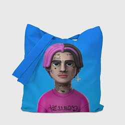 Сумка-шопер Lil Peep На Синем Фоне, цвет: 3D-принт