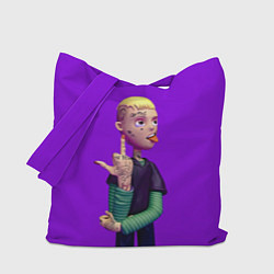 Сумка-шопер Lil Peep На Фиолетовом Фоне, цвет: 3D-принт