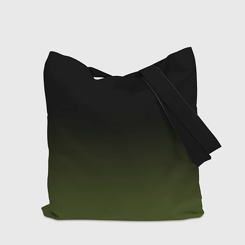 Сумка-шоппер Черный и хвойный зеленый градиент / 3D-принт – фото 2