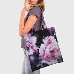 Сумка-шопер Цветы Пионы Акварель, цвет: 3D-принт — фото 2