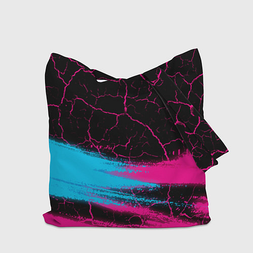 Сумка-шоппер Blue Exorcist - neon gradient: символ сверху / 3D-принт – фото 2