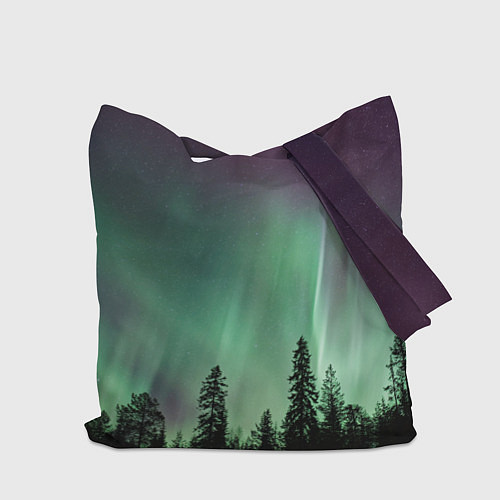 Сумка-шоппер Сияние над лесом / 3D-принт – фото 2