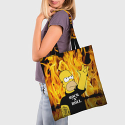Сумка-шопер Homer Simpson - Rock n Roll!, цвет: 3D-принт — фото 2