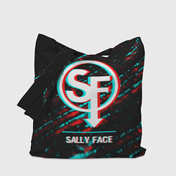 Сумка-шоппер Sally Face в стиле glitch и баги графики на темном