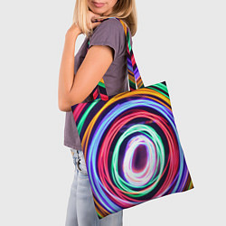 Сумка-шопер Кругообразные абстрактные лучи, цвет: 3D-принт — фото 2