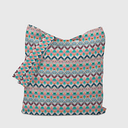 Сумка-шоппер Многоцветный полосатый восточный орнамент