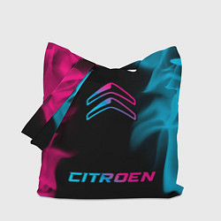 Сумка-шопер Citroen - neon gradient: символ, надпись, цвет: 3D-принт