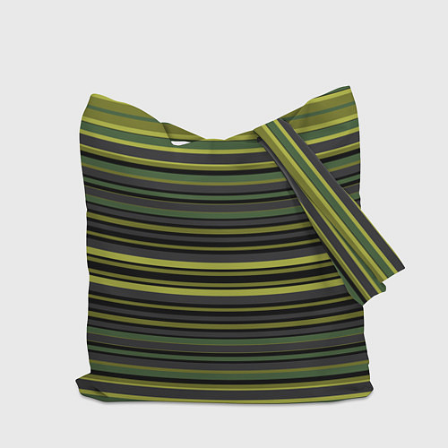 Сумка-шоппер Спортклуб полосатый оливково-зеленый полосатый узо / 3D-принт – фото 2