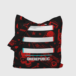 Сумка-шопер OneRepublic rock glitch, цвет: 3D-принт