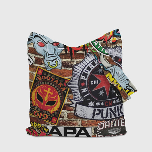 Сумка-шоппер Simpsons & Punks not dead! Motto! / 3D-принт – фото 2