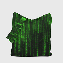 Сумка-шоппер Двоичный код зеленый