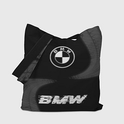 Сумка-шопер BMW speed шины на темном: символ, надпись, цвет: 3D-принт