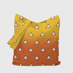 Сумка-шопер Оранжевое кимоно с треугольниками - Зеницу клинок, цвет: 3D-принт