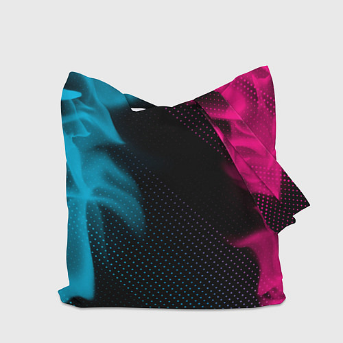 Сумка-шоппер Skoda - neon gradient: символ, надпись / 3D-принт – фото 2