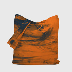 Сумка-шопер Абстрактная оранжевая поверхность и чёрные тени, цвет: 3D-принт