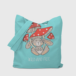 Сумка-шопер Зайчик и грибочки, цвет: 3D-принт