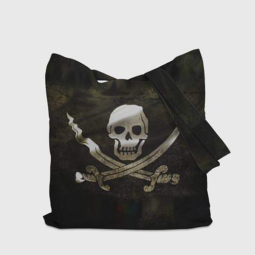 Сумка-шоппер Пиратский флаг - череп с ножами / 3D-принт – фото 2