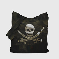 Сумка-шоппер Пиратский флаг - череп с ножами